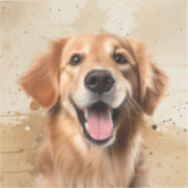 ゴールデンレトリバー 犬 ペット 動物 シール (正面)