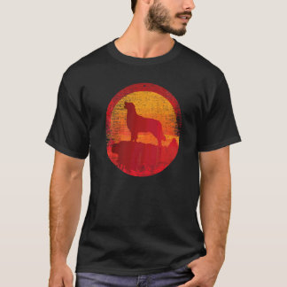 ゴールデンレトリバー 犬 レトロ サンセット Tシャツ