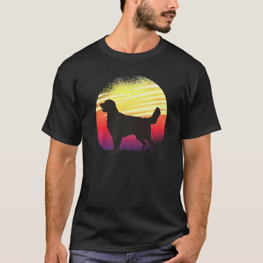 ゴールデンレトリバー 犬 レトロ 1 Tシャツ (正面)