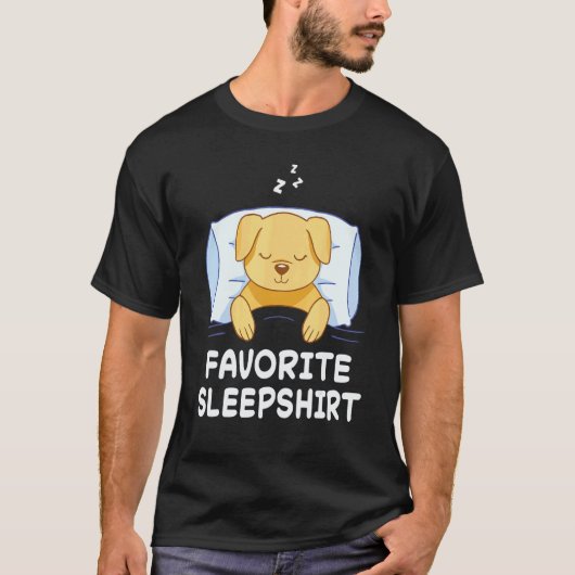 ゴールデンレトリバー 犬 眠る 寝る パジャマ ナイト Tシャツ (正面)