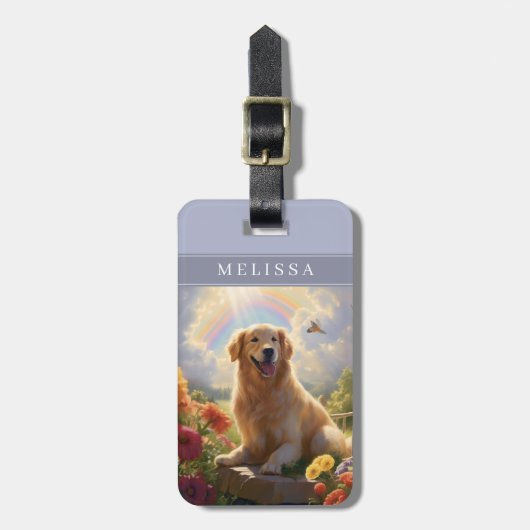 ゴールデンレトリバー 犬 荷物タグ ラゲッジタグ (正面縦)