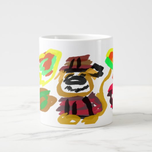 ゴールデンレトリバー　秋 ジャンボコーヒーマグカップ (正面)