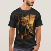 ゴールデンレトリバー 空港旅行者Tシャツ Tシャツ (正面)