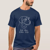 ゴールデンレトリバー - 良い波動、ゴールドスタイル Tシャツ (正面)