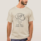 ゴールデンレトリバー - 良い波動、ゴールドスタイル Tシャツ (正面)