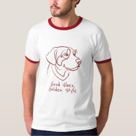 ゴールデンレトリバー - 良い波動、ゴールドスタイル Tシャツ