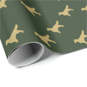 ゴールデンレトリバー |金ゴールドグリッターグリーンラッピングPap ラッピングペーパー (ロールコーナー)