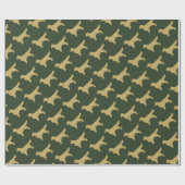 ゴールデンレトリバー |金ゴールドグリッター緑 ラッピングペーパー (フラット)