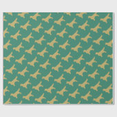 ゴールデンレトリバー |金ゴールドグリッター ラッピングペーパー (フラット)