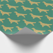 ゴールデンレトリバー |金ゴールドグリッター ラッピングペーパー (角)