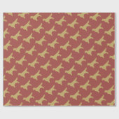 ゴールデンレトリバー |金ゴールドグリッター ラッピングペーパー (フラット)