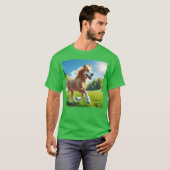 ゴールデンレトリバー+馬 ギフト Tシャツ (正面フル)
