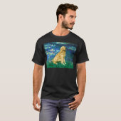 ゴールデンレトリバー 1 - スイレンの花 5 Tシャツ (正面フル)