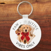 ゴールデンレトリバー Paw-sitive vibes only 写真 キーホルダー (正面)