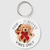 ゴールデンレトリバー Paw-sitive vibes only 写真 キーホルダー (裏面)
