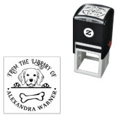 ゴールデンレトリバーEyingボーンライブラリブック名 セルフインキングスタンプ (インサイチュ)