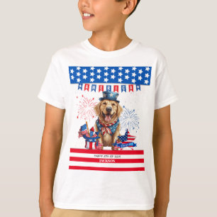 ゴールデンレトリバーHappy 4th Of 7月の米国独立 Tシャツ