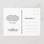 ゴールデンレトリバーSANTA HATクリスマスフォト独身のー シーズンポストカード (裏面)