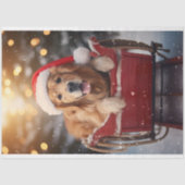 ゴールデンレトリバーSleigh 2デコページ紙 薄葉紙 (正面)