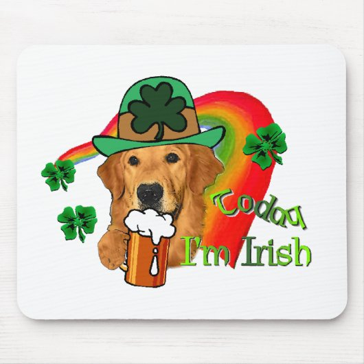 ゴールデンレトリバーSt patricks day マウスパッド (正面)