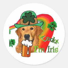 ゴールデンレトリバーSt patricks day ラウンドシール