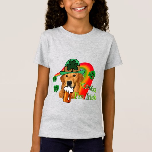 ゴールデンレトリバーSt patricks day Tシャツ (正面)