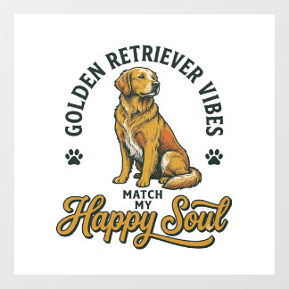 ゴールデンレトリバーTシャツ ビンテージ風の彫刻デザイン 犬好き ウィンドウサイン