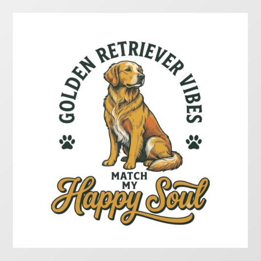ゴールデンレトリバーTシャツ ビンテージ風の彫刻デザイン 犬好き ウィンドウサイン (シート)