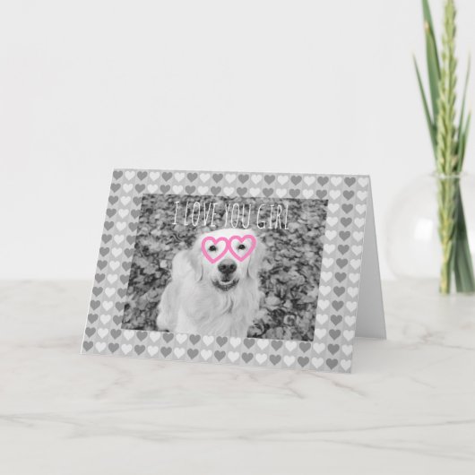 ゴールデンレトリバーVALENTINEグリーティングカード シーズンカード (正面)