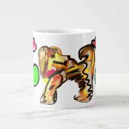 ゴールデンレトリーバーのアート ジャンボコーヒーマグカップ
