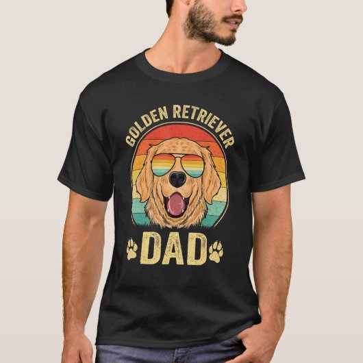ゴールデンレトリーバーのパパ犬 Tシャツ (正面)