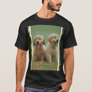 ゴールデンレトリーバーの子犬の写真のユニセックスTシャツ | Tシャツ