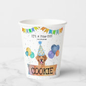 ゴールデンレトリーバーの子犬の誕生日おめでとう 紙コップ (正面)