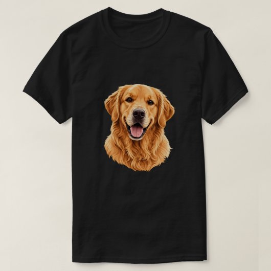 ゴールデンレトリーバーの肖像 犬のイラスト Tシャツ (デザイン正面)