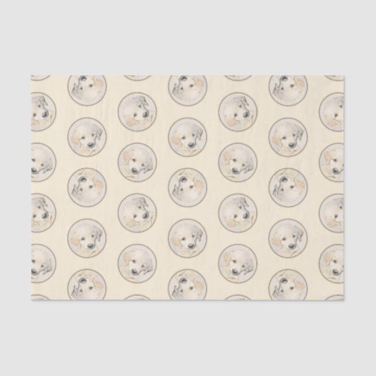 ゴールデンレトリーバーパピー絵を描ズオリジナルドッグアート 薄葉紙 (正面)