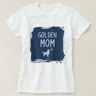 ゴールデンレトリーバーママのカスタムネーム入りTシャツ Tシャツ