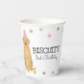 ゴールデンレトリーバーレッツポーティードッグ誕生日紙杯 紙コップ (裏面)