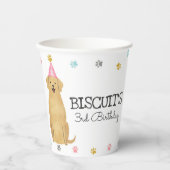 ゴールデンレトリーバーレッツポーティードッグ誕生日紙杯 紙コップ (正面)