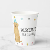 ゴールデンレトリーバーレッツポーティードッグ誕生日紙杯 紙コップ (正面)