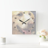 ゴールデンレトリーバー犬 スクエア壁時計 (ホーム)