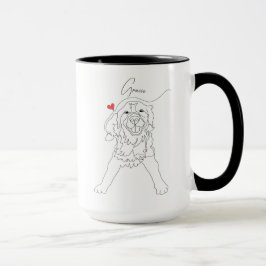 ゴールデンレトリーバー ペット ラインアート 名前入り マグカップ