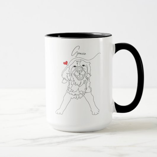 ゴールデンレトリーバー ペット ラインアート 名前入り マグカップ (右)