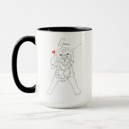 ゴールデンレトリーバー ペット ラインアート 名前入り マグカップ