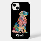 ゴールデンレトリーバー ペット 犬 抽象的な花 カスタム Case-Mate iPhoneケース (裏面)