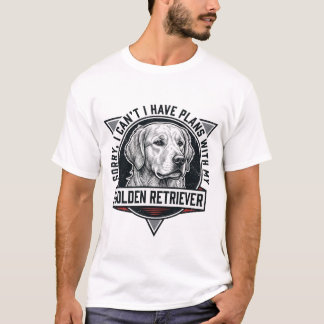 ゴールデンレトリーバー 予定があるのでごめんね ドッグ ラバー デザイン Tシャツ