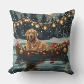 ゴールデンレトリーブクリスマスフェスティバル航海 クッション (正面)