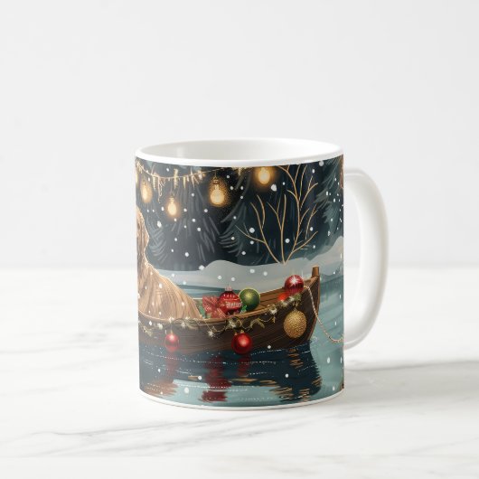 ゴールデンレトリーブクリスマスフェスティバル航海 コーヒーマグカップ (正面右)