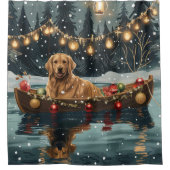 ゴールデンレトリーブクリスマスフェスティバル航海 シャワーカーテン (正面)