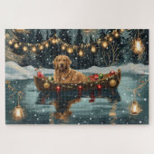 ゴールデンレトリーブクリスマスフェスティバル航海 ジグソーパズル (横)