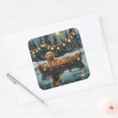 ゴールデンレトリーブクリスマスフェスティバル航海 スクエアシール (封筒)